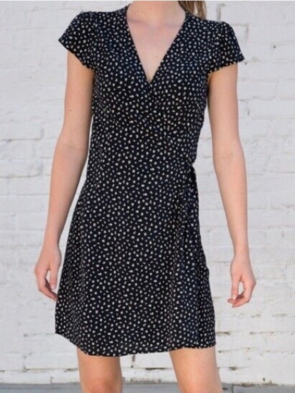 Brandy Melville Navy Mini Wrap Dress - Picture 3 of 4